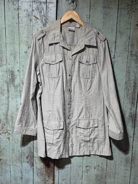Chico's Taupe Lightweight Utility Jacket